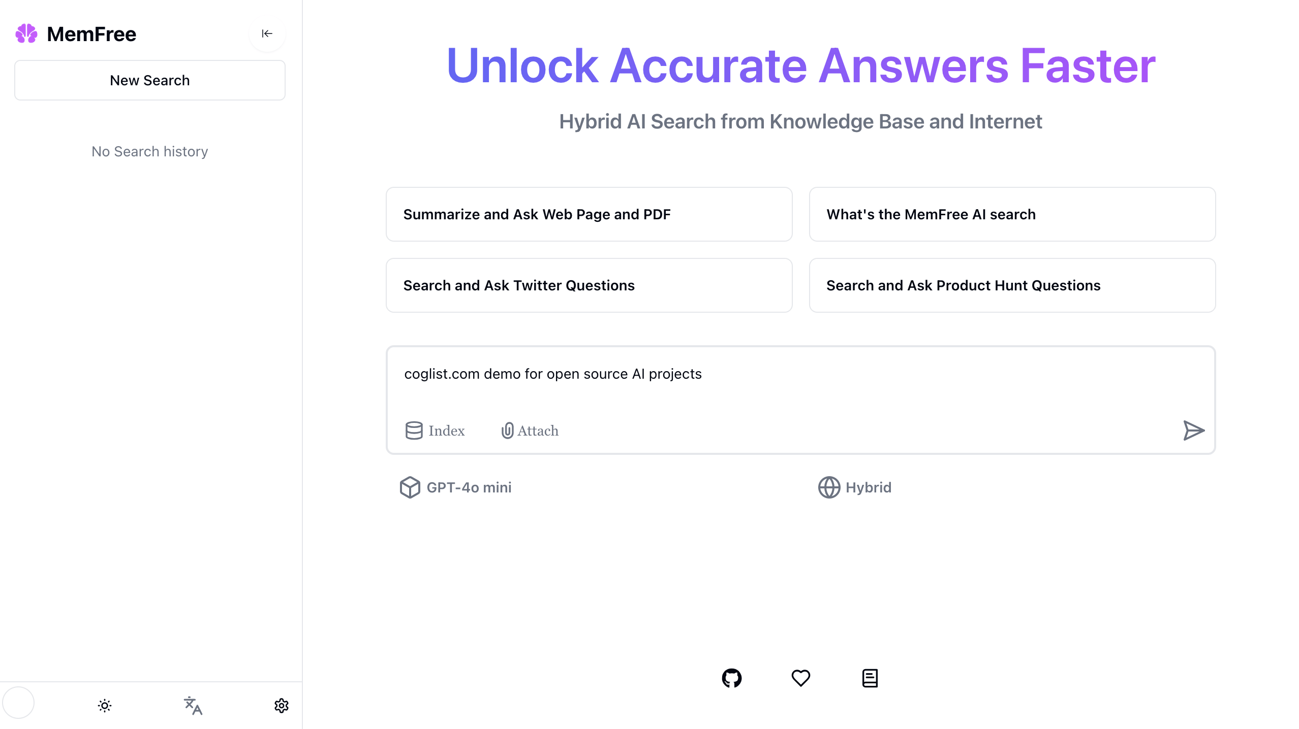 MemFree Hybrid AI Search Engine