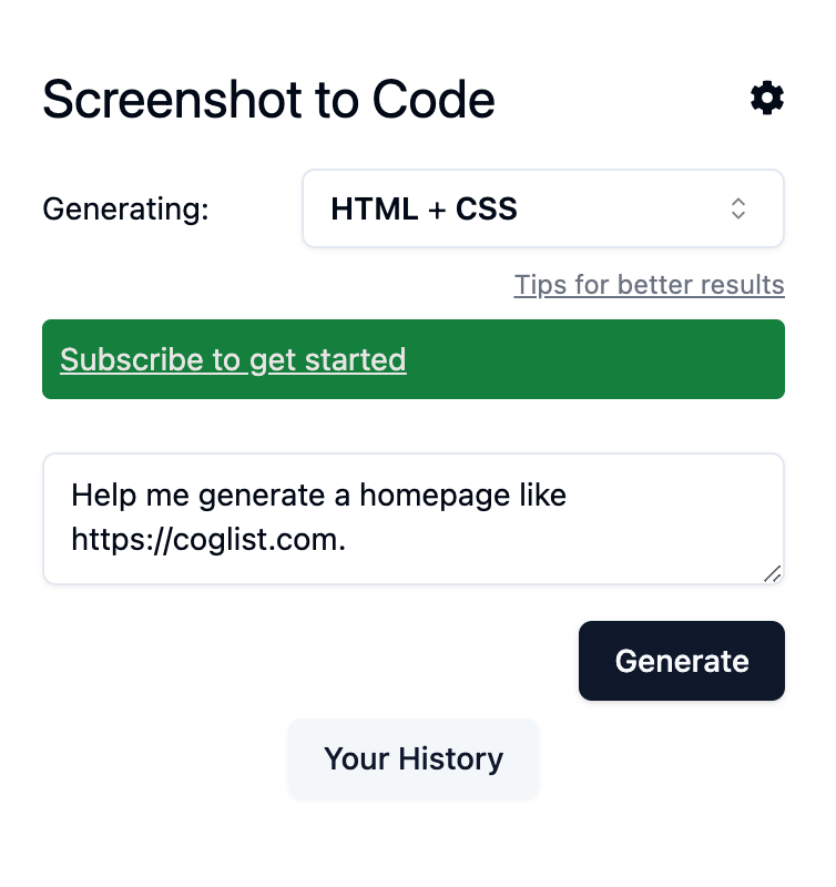 Screenshot to Code