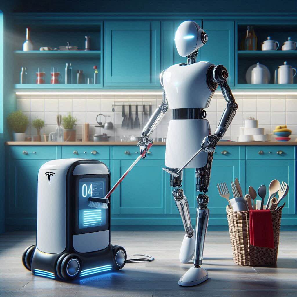 Optimus humanoid robot do housework