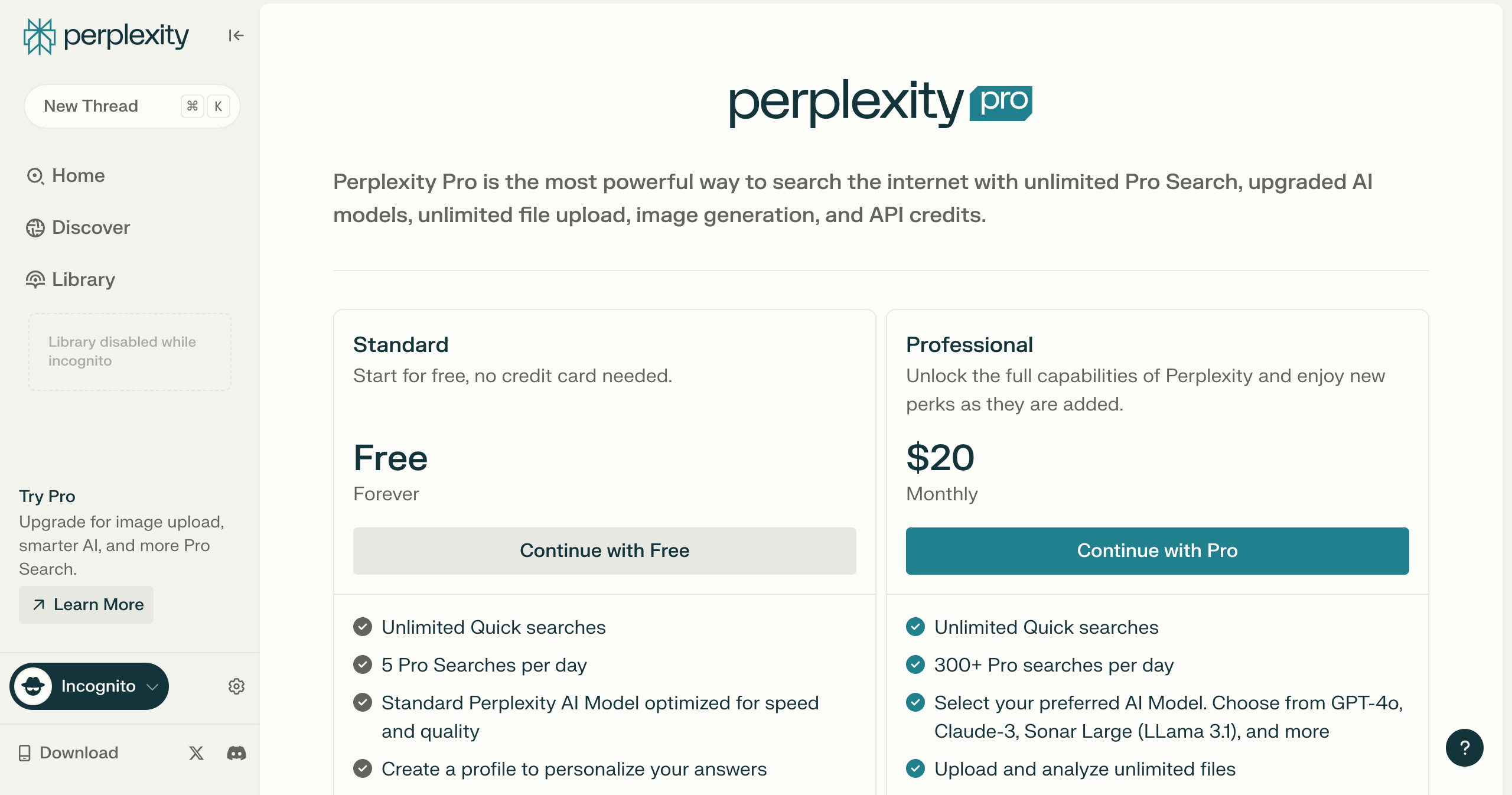 Perplexity AI pricing