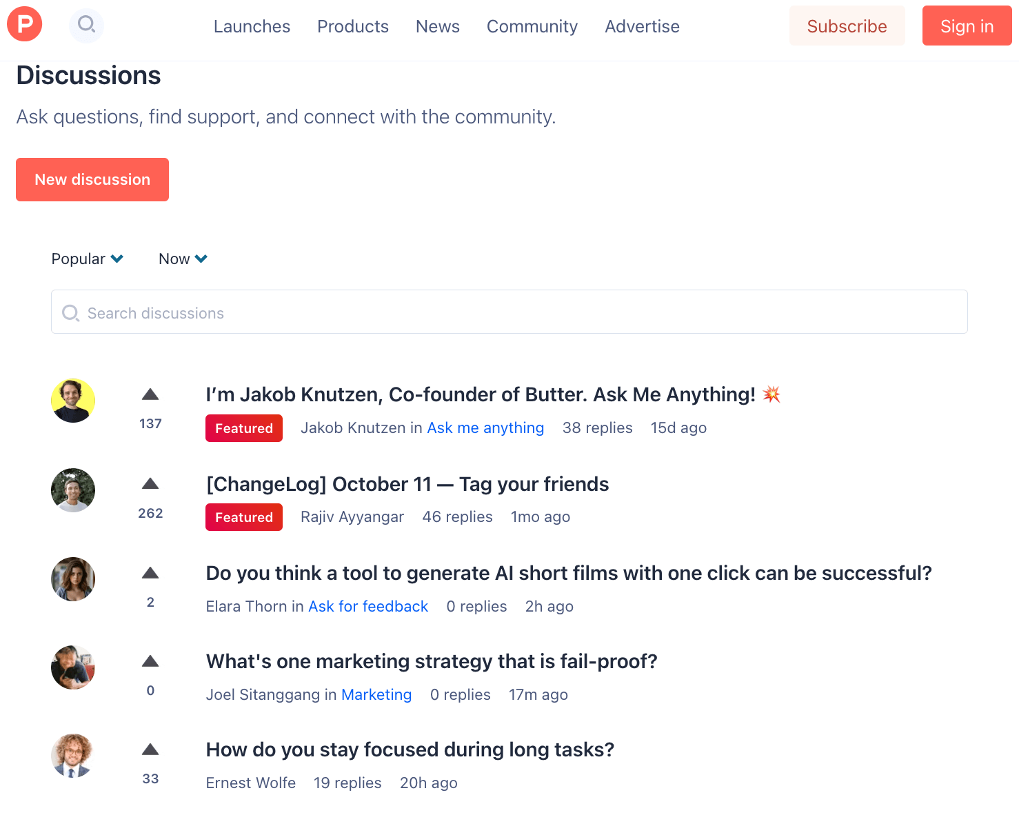 producthunt community