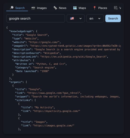 google serper api code